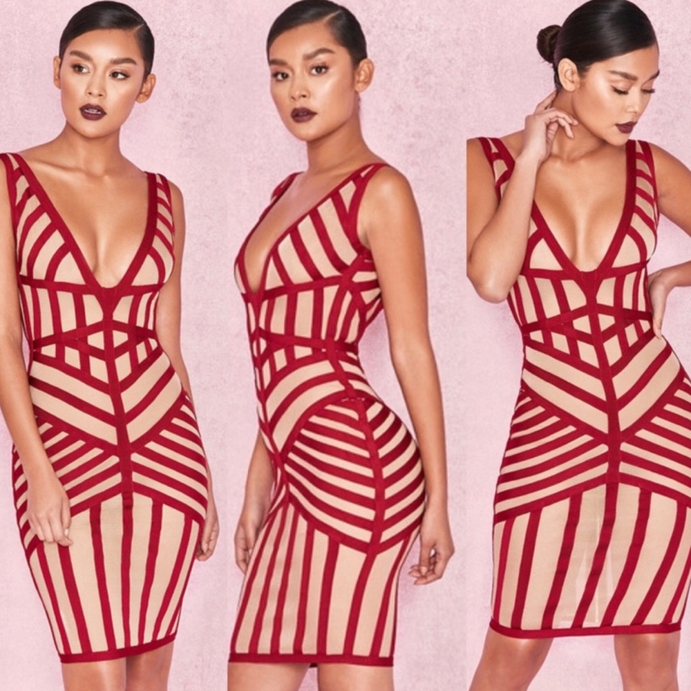 House of CB London GENEVIEVE Bandage Mesh Dress